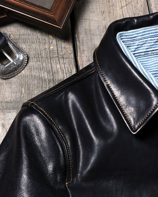 Italian vegetable-tanned calfskin brakeman car coat