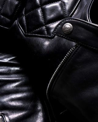 Italian vegetable-tanned calfskin cafe racer black