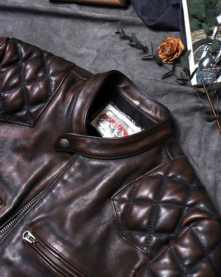 Tea core horsehide cafe racer burgundy