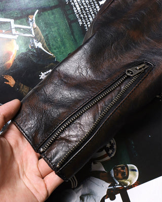 Tea core horsehide cafe racer burgundy