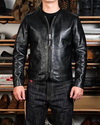 Tea-core horsehide 1960s70s flat track racing jacket