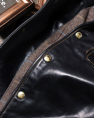Italian vegetable-tanned calfskin brakeman car coat