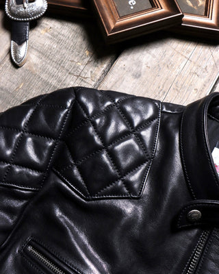 Italian vegetable-tanned calfskin cafe racer black