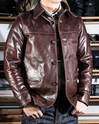 Tea core horsehide brakeman car coat