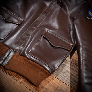 Tea core horsehide A-2 flight jacket