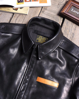 Vegetable-tanned cowhide A-2 jacket V. Hilts