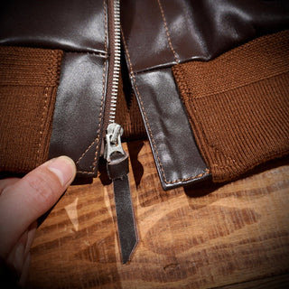 Tea core horsehide A-2 flight jacket