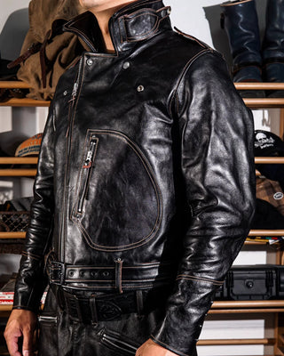Tea core horsehide 'Leather Togs' motorcycle jacket, LA BREA