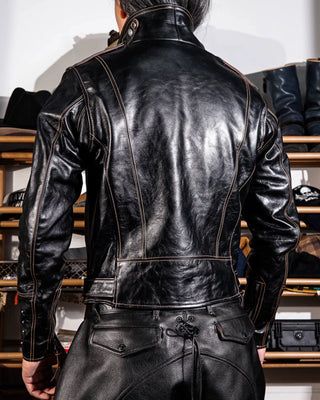 Tea core horsehide 'Leather Togs' motorcycle jacket, LA BREA