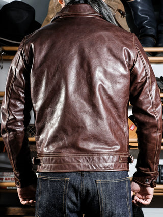 Mulholland Leather Motorcycle Jacket - Havana/brown color