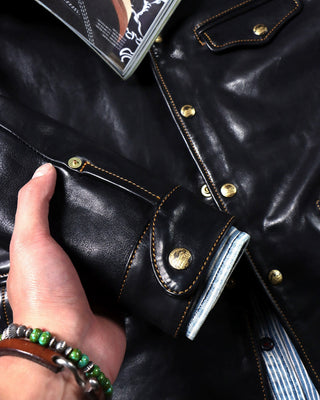 Italian vegetable-tanned calfskin brakeman car coat