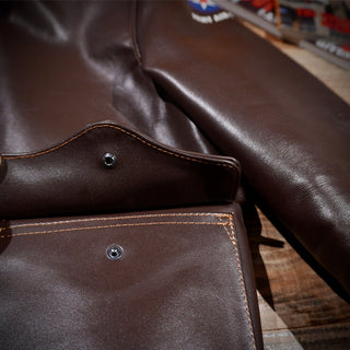 Tea core horsehide A-2 flight jacket