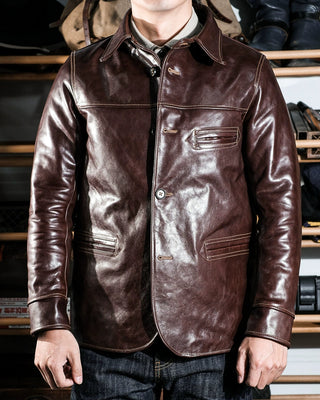 Tea core horsehide brakeman car coat