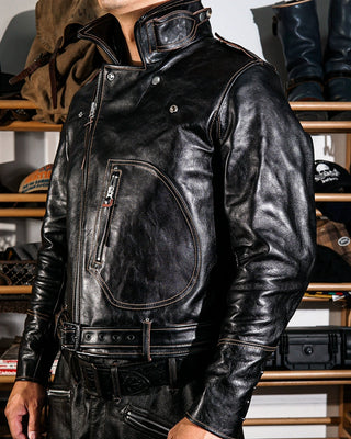 Tea core horsehide 'Leather Togs' motorcycle jacket, LA BREA