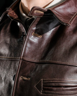 Tea core horsehide brakeman car coat