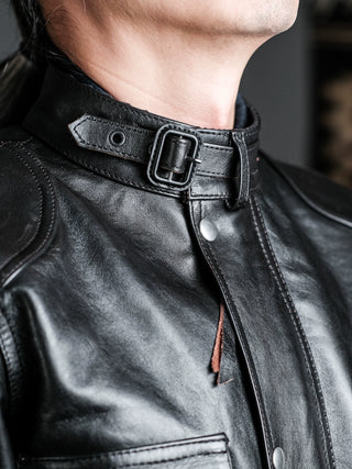 Four-Pocket Leather Motorcycle Jacket