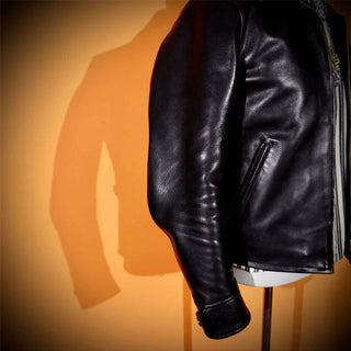 Japanese tea core horsehide 1930s half belt jacket black