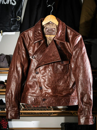 Aviator Leather Jacket - Brake House - Amber brown - 5