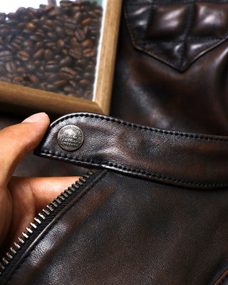 Tea core horsehide cafe racer burgundy