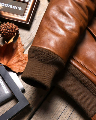 Cowhide A-2 jackets V. Hilts tobacco brown