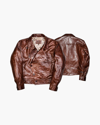 Aviator Leather Jacket - Brake House - Amber brown - 1