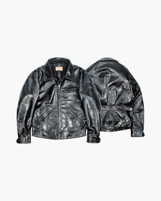 Half Belt Single Leather Jacket