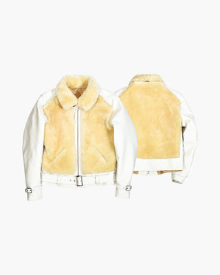 Grizzly Shearling Leather Jacket - Black/White
