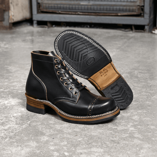 Bump Cap Toe Service Boots 8301 - Brake House - Black tea - core - VIBRAM sole - 22