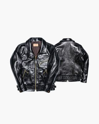 Mulholland Leather Motorcycle Jacket - Brake House - Black oil - waxed - 13