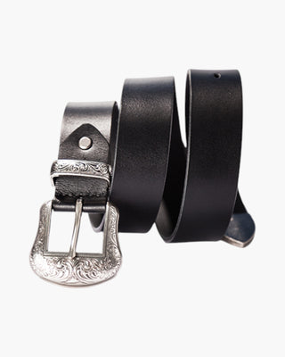 Arabesque Pattern Western Leather Belt