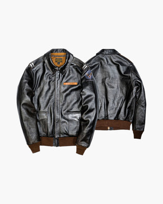 V. Hilts A2 Flight Leather Jacket - Brake House - Seal Brown - 2