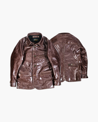 Tea core horsehide brakeman car coat