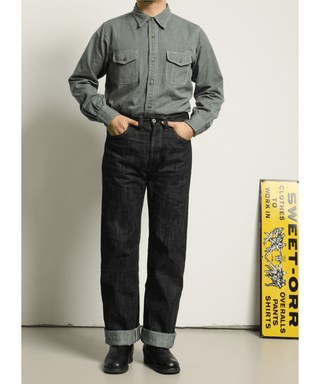 Mobilization 1940s 14.5oz Raw Selvedge Denim - Brake House - Indigo - 14