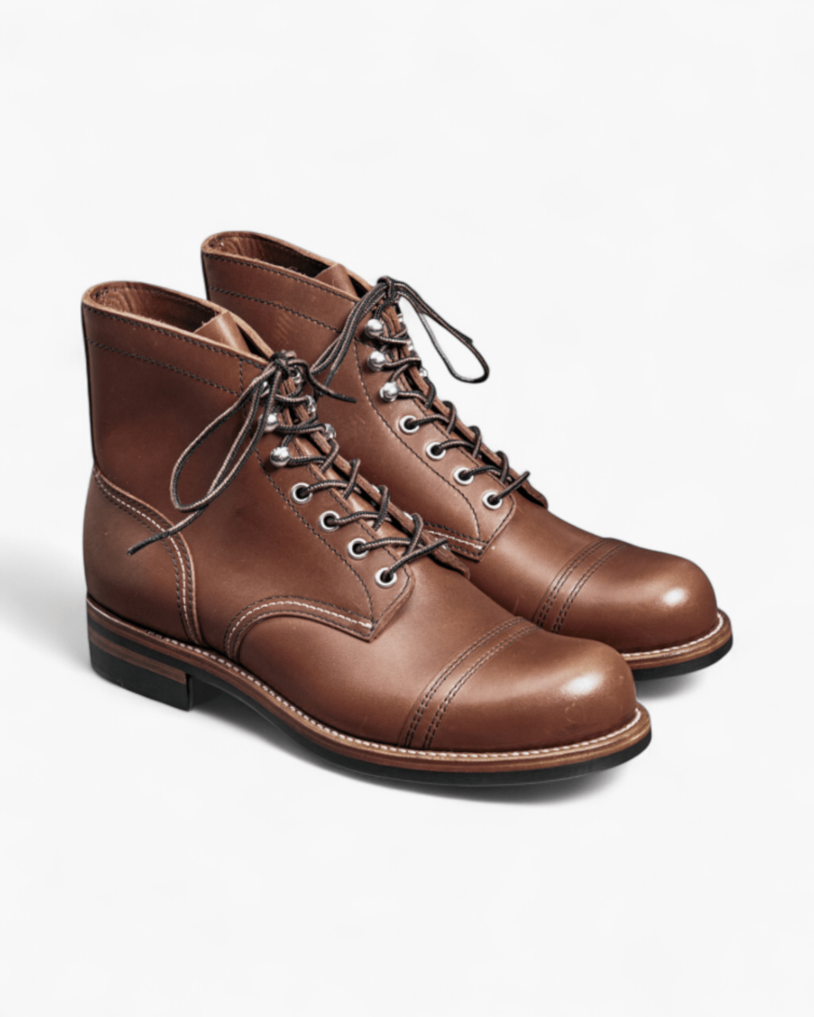 Work America Vintage Tan Brown Leather Shoes size 8 Wear to Work Brown Original Vintage Shoes for Men for sale  main image 3