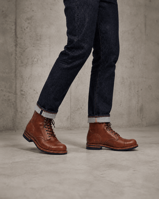 American Cap Toe Leather Work Boots 8111 - VIBRAM® 430 outsole - Brake House - Burgundy - 23
