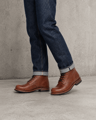 American Cap Toe Leather Work Boots 8111 - VIBRAM® 430 outsole - Brake House - Burgundy - 24