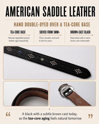 Amarillo — Studded Western Leather Belt-Brake House - 3