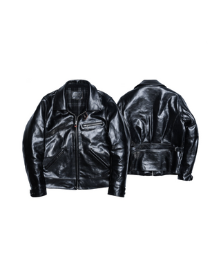 “Pasadena” 1930s Half Belt Single Sports Leather Jacket