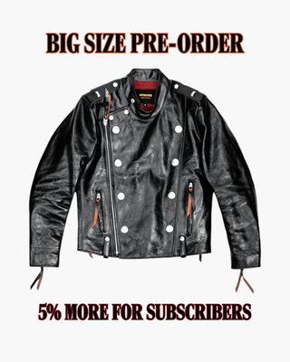 J - 31 Leather Motorcycle Jacket (Big Size Pre - order) - Brake House - Black - 1