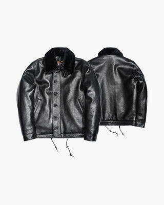 N-1 Deck Leather Jacket - Brake House - Black - 01