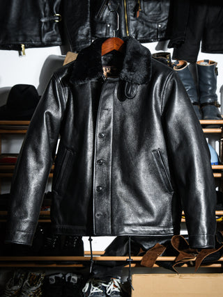 N-1 Deck Leather Jacket - Brake House - Black - 03