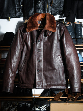 N-1 Deck Leather Jacket - Brake House - Brown - 04