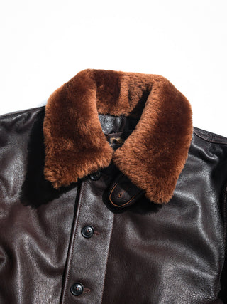 N-1 Deck Leather Jacket - Brake House - Brown - 14